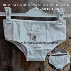 ETIQUETA BOMBACHA DE NENA DE ALGODON TIRO MEDIO BLANCO B708B