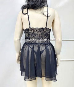 MORDISCO BABY DOLL DE ENCAJE CON TUL NEGRO 720NE - comprar online