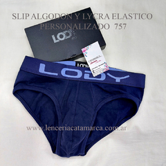 LODY SLIP ALGODON Y LYCRA ELASTICO PERSONALIZADO AZUL 757AZO