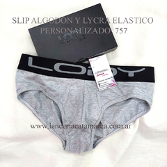 LODY SLIP ALGODON Y LYCRA ELASTICO PERSONALIZADO GRIS 757G - comprar online
