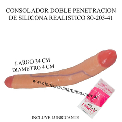 CAIMAN CONSOLADOR DOBLE PENETRACION DE SILICONA REALISTICO 80-203-41