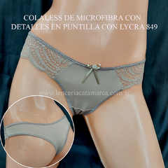 PAPILLON COLALES DE MICROFIBRA Y PUNTILLA CON LYCRA NUDE 849NU