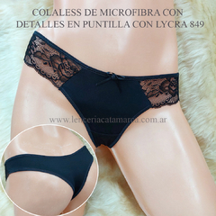 PAPILLON COLALES DE MICROFIBRA Y PUNTILLA CON LYCRA NEGRO 849N