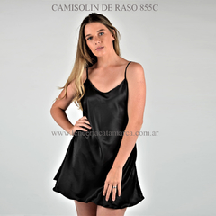 ETIQUETA CAMISOLIN DE RASO NEGRO 855CN