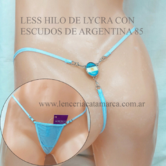 MORDISCO LESS HILO DE LYCRA CON STRAS DE ARGENTINA CELESTE 85ASC