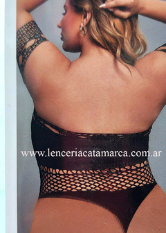 BODY DE RED CON DIAMANTES CON MANGUITAS QUEEN SIZE NEGRO 86055N - comprar online