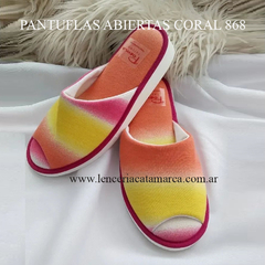 POEMA PANTUFLAS DAMA ABIERTAS DE ALGODON CORAL 868CO