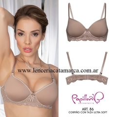 PAPILLON CORPIÑO ULTRA TAZA SOFT MICROFIBRA Y PUNTILLA CON LYCRA NEGRO 86N - CATAMARCASEX LENCERIA Y SEX SHOP