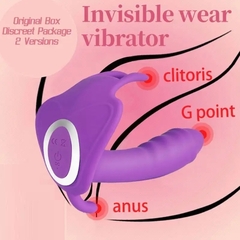FLY TRIPLE ESTIMULADOR DE TANGA VAGINAL, ANAL Y CLITORIS CON 10 MODO DE VIBRACION RECARGABLE CON CONTROL APP C 9008PURPLE - tienda online