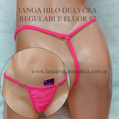 MORDISCO TANGA HILO DE LYCRA REGULABLE FUCSIA FLUOR 97FF