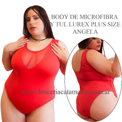PLUSS BODY ANGELA DE MICROFIBRA Y TUL LUREX PLUS ROJO SIZE REVISAR TABLA DE TALLE