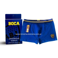 ANDRESSA BOXER BOCA DE ALGODÓN Y LYCRA CON ELASTICO RAYADO BBO04AZ - comprar online