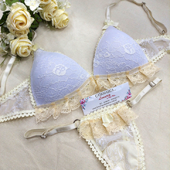 FRAN CONJUNTO TRIANGULO SOFT BERLI DE PUNTILLA Y COLALESS REGULABLE BLANCO NATURAL BERLIBNA - comprar online