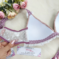 FRAN CONJUNTO TRIANGULO SOFT BERLI DE PUNTILLA Y COLALESS REGULABLE ROSA LUREX Y MORADO BLANCO BERLIROLMO en internet