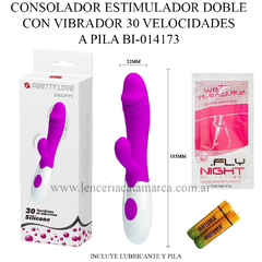 PRETTY LOVE DOBLE ESTIMULADOR CON VIBRADOR 2 MOTORES 30 VELOCIDADES BI-014173