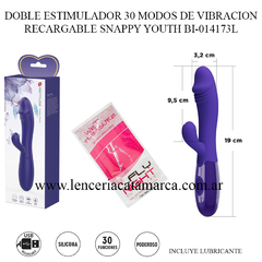 PRETTY LOVE DOBLE ESTIMULADOR 30 MODOS DE VIBRACION RECARGABLE SNAPPY YOUTH BI-014173L