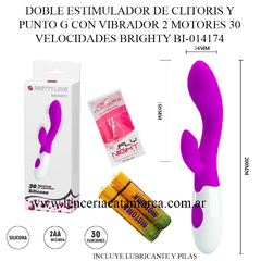 PRETTY LOVE DOBLE ESTIMULADOR DE CLITORIS Y PUNTO G CON VIBRADOR 2 MOTORES 30 VELOCIDADES BRIGHTY BI-014174