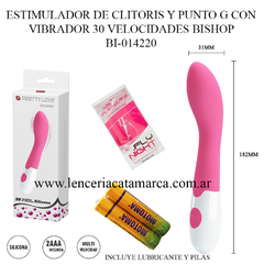 PRETTY LOVE ESTIMULADOR DE CLITORIS Y PUNTO G CON VIBRADOR 30 VELOCIDADES BISHOP BI-014220
