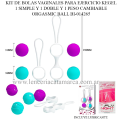 PRETTY LOVE KIT DE BOLAS VAGINALES PARA EJERCICIO KEGEL 1 SIMPLE Y 1 DOBLE Y 1 PESO CAMBIABLE ORGASMIC BALL BI-014265