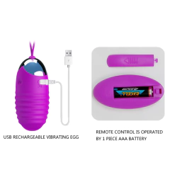 Imagen de PRETTY LOVE HUEVO ESTIMULADOR VIBRADOR CON CONTROL REMOTO RECARGABLE JESSICA BI-014362W-3