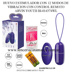 PRETTY LOVE HUEVO ESTIMULADOR CON 12 MODOS DE VIBRACION CON CONTROL REMOTO ARVIN YOUTH BI-014374WL