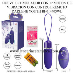 PRETTY LOVE HUEVO ESTIMULADOR CON 12 MODOS DE VIBRACION CON CONTROL REMOTO DARLENE YOUTH BI-014403WL