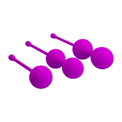 PRETTY LOVE KIT DE BOLAS VAGINALES PARA EJERCICIO KEGEL 1 SIMPLE Y 2 DOBLE DIFERENTES PESOS KEGEL BALL BI-014505