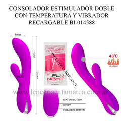 PRETTY LOVE DOBLE ESTIMULADOR VIBRADOR PARA PUNTO G Y CLITORIS CON TEMPERATURA REGARGABLE BI-014588