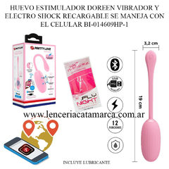 PRETTY LOVE HUEVO ESTIMULADOR DOREEN VIBRADOR Y ELECTRO SHOCK RECARGABLE SE MANEJA CON EL CELULAR BI-014609HP-1