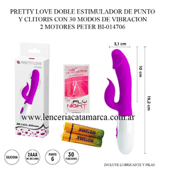 PRETTY LOVE DOBLE ESTIMULADOR DE PUNTO Y CLITORIS CON 30 MODOS DE VIBRACION 2 MOTORES PETER BI-014706
