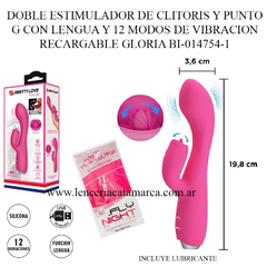PRETTY LOVE DOBLE ESTIMULADOR DE CLITORIS Y PUNTO G CON LENGUA Y 12 MODOS DE VIBRACION RECARGABLE GLORIA BI-014754-1