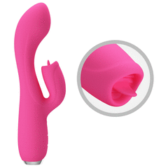 PRETTY LOVE DOBLE ESTIMULADOR DE CLITORIS Y PUNTO G CON LENGUA Y 12 MODOS DE VIBRACION RECARGABLE GLORIA BI-014754-1 - comprar online