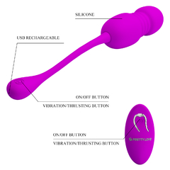 PRETTY LOVE HUEVO ESTIMULADOR CON MOVIMIENTO CON 12 MODOS DE VIBRACION CON CONTROL REMOTO RECARGABLE BI-014892W - CATAMARCASEX LENCERIA Y SEX SHOP