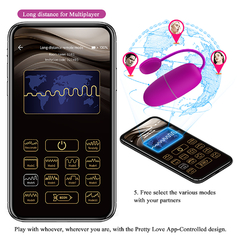 PRETTY LOVE HUEVO ESTIMULADOR NYMPH CON 12 MODOS DE VIBRACION SE MANEJA CON APP BI-014895HP - tienda online