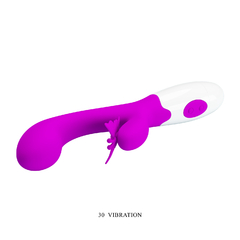 PRETTY LOVE DOBLE ESTIMULADOR CON VIBRADOR 2 MOTORES 30 VELOCIDADES BUTTERFLY KISS BI-014927