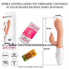PRETTY LOVE DOBLE ESTIMULADOR CON VIBRADOR 2 MOTORES 30 VELOCIDADES BLOODY MARY BI-014961R