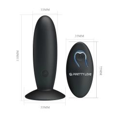 Imagen de PRETTY LOVE PLUG ANAL CON SOPAPA MEDIANO DE SILICONA CON VIBRADOR 12 VELOCIDADES A CONTROL REMOTO RECARGABLE BI-040045W