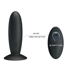 PRETTY LOVE PLUG ANAL CON SOPAPA MEDIANO DE SILICONA CON VIBRADOR 12 VELOCIDADES A CONTROL REMOTO RECARGABLE BI-040045W - tienda online