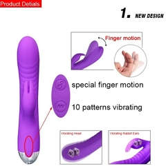 ST DOBLE ESTIMULADOR CON MOVIMIENTO Y CON VIBRADOR REGARGABLE YOVI PURPLE BST-VB-1851 - CATAMARCASEX LENCERIA Y SEX SHOP