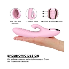ST DOBLE ESTIMULADOR CON SUCCIONADOR DE CLITORIS RECARGABLE BST-VB1852 - CATAMARCASEX LENCERIA Y SEX SHOP