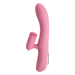 PRETTY LOVE RABBIT DOBLE ESTIMULADOR DE CLITORIS Y PUNTO G VIBRADOR Y ROTADOR RECARGABLE CHRIS BW-067002-1