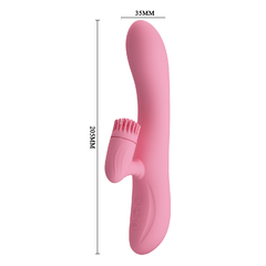 PRETTY LOVE RABBIT DOBLE ESTIMULADOR DE CLITORIS Y PUNTO G VIBRADOR Y ROTADOR RECARGABLE CHRIS BW-067002-1 - tienda online