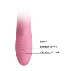 PRETTY LOVE RABBIT DOBLE ESTIMULADOR DE CLITORIS Y PUNTO G VIBRADOR Y ROTADOR RECARGABLE CHRIS BW-067002-1 - CATAMARCASEX LENCERIA Y SEX SHOP