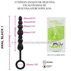 ST INEXPULSABLE ANAL DE SILICONA FLEXIBLE LARGO 30 CM NEGRO BY17-144