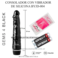 ST CONSOLADOR DE SILICONA CON VIBRADOR GEMS 4 BYJD-004-BLACK - comprar online