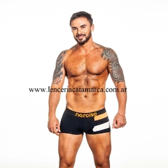 NARCISO MINI BOXER CALVIN HD ALGODON NEGRO NARANJA FLUOR - comprar online