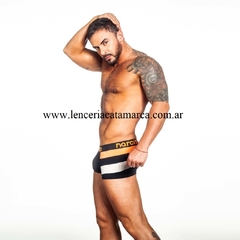 NARCISO MINI BOXER CALVIN HD ALGODON NEGRO NARANJA FLUOR - CATAMARCASEX LENCERIA Y SEX SHOP