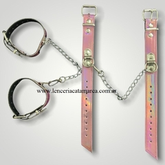 SADO ESPOSA DE ECOCUERO CON CADENAE Y 1 MOSQUETON FINA ROSA TORNASOLADO CE21451RT - comprar online