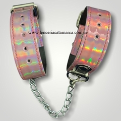 SADO ESPOSA DE ECOCUERO CON CADENAE Y 1 MOSQUETON FINA ROSA TORNASOLADO CE21451RT - comprar online