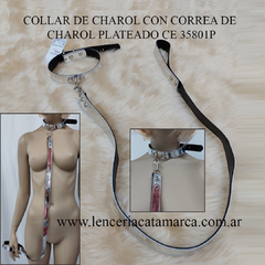 SADO COLLAR DE CHAROL CON CORREA DE CHAROL PLATEADO CE 35801P